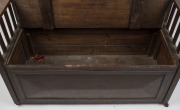 ROBERT PRENZEL (attributed) Australian carved timber hall seat with lift-top storage base impressively carved with gumnuts and leaves, early 20th century, 123cm high, 115cm wide, 55cm deep - 4