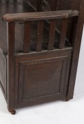 ROBERT PRENZEL (attributed) Australian carved timber hall seat with lift-top storage base impressively carved with gumnuts and leaves, early 20th century, 123cm high, 115cm wide, 55cm deep - 6