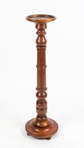 An Australian turned timber pedestal, blackwood and blackbean, Queensland origin, 19th century, 102cm high, 23cm diameter