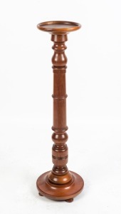 An Australian turned timber pedestal, blackwood and blackbean, Queensland origin, 19th century, 102cm high, 23cm diameter