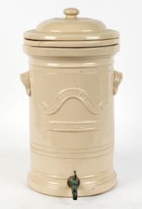 BENDIGO POTTERY water filter emblazoned "The Abbott Filter, Australian", with original insert and filtration rods, 19th century, 54cm high