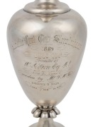 J. M. WENDT Colonial Australian silver trophy ewer, engraved "ADELAIDE HUNT CLUB STEEPLE CHASERS, 1889, Drag Cup Presented by W. A. Horn Esq. M.P. Won by PILOT. Ridden by Mr. T. McFie, Distance Three Miles, Time 7 Min 14 Sec", stamped "J. M. Wendt, Adelai - 2