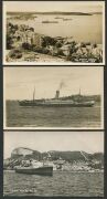 SHIPS & SHIPPING:  1900-1950s array in album with better real-photo types including dual image card showing "HMS Psyche in a heavy sea, Bass Straits" dated 1908, crew of trading ship SV Port Jackson (cadet training ship, torpedoed in 1917), also  "A.R. Wo - 2