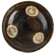 HAROLD HUGHAN studio pottery charger purported to be from Hughan's last ever firing, incised with Glen Iris monogram, 44cm wide - 2