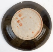 HAROLD HUGHAN studio pottery charger purported to be from Hughan's last ever firing, incised with Glen Iris monogram, 44cm wide - 3