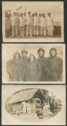 SHIPS & SHIPPING:  1900-1950s array in album with better real-photo types including dual image card showing "HMS Psyche in a heavy sea, Bass Straits" dated 1908, crew of trading ship SV Port Jackson (cadet training ship, torpedoed in 1917), also  "A.R. Wo - 6