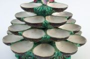 MINTON antique English majolica revolving oyster tower, mid 19th century, stamped "Minton", 25cm high, 30cm wide - 7