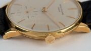 PATEK PHILIPPE gold case gent's manual wristwatch with baton numerals and subsidiary dial, 3.5cm wide including crown - 4