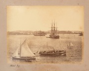 SYDNEY ALBUM "Views of Sydney", circa 1890; 40 albumen paper prints, each approx. 21 x 15cm laid down to pages in a red leather and morocco bound album with gilt title including "Mr & Mrs King from J. Macpherson." Images by "J.P." include Bondi, Coogee, M - 4