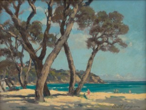 WILLIAM HENRY EAGER (1909 - ), Mount Martha Beach, oil on board, signed lower right, titled verso, 28 x 37cm, 49 x 38cm overall