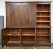 NATIONAL BANK (Melbourne) imposing antique Australian blackwood&nbsp;bank stationary cabinet, late 19th century, stamped "ROBERTSON & MOFFAT Ltd, Melbourne", 244cm high, 246cm wide, 58cm deep - 2