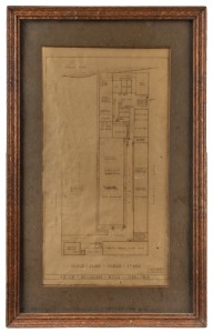 UNION WOOLLEN MILLS GEELONG Block Plan scale 1"=20', original architectural drawing by LAIRD & BUCHAN, 43 x 23cm, 57 x 36cm overall