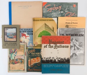 [SYDNEY INTEREST], 'The Commonwealth of Australia Inaugural Celebrations at Sydney' January 1901 official programme printed by John Sands; 'The Charm of Sydney' Ure Smith/Bertram Stevens 1918; 'Sydney from the Air' SMH 1937; 'Pageant of the Nations' Sydne