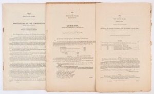 NEW SOUTH WALES PARLIAMENTARY PAPERS: "Aboriginal mission stations at Warangesda and Maloga : (report and correspondence respecting inquiry into working of.) " (1883); "Aborigines. (Report of the Protector, to 31 December, 1882.)" (1883); "Protection of t