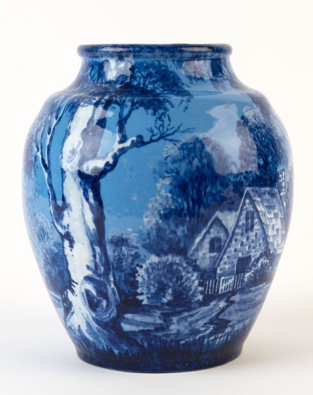 NEWTONE POTTERY hand-painted vase by DAISY MERTON, stamped "Newtone Pottery, Sydney, Hand Painted", 16.5cm high