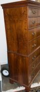 A George I English chest on chest, walnut and pine with cockbeaded&nbsp;trim,&nbsp;concave moulded base rail, attractive cast brass drop handles (hand made but of a later period) and original brass escutcheons, circa 1725, 170cm high, 98cm wide, 51cm deep - 3