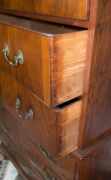 A George I English chest on chest, walnut and pine with cockbeaded&nbsp;trim,&nbsp;concave moulded base rail, attractive cast brass drop handles (hand made but of a later period) and original brass escutcheons, circa 1725, 170cm high, 98cm wide, 51cm deep - 6