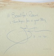 Burswood Hotel, Perth Visitors Book, circa 1992 - 96: The covers & many complete pages of the large format book (31 x 38.5cm page size). Signatures and dedications noted include&nbsp;Rod Marsh,&nbsp;Max Walker,&nbsp;Greg Norman,&nbsp;Rolf Harris,&nbsp;Harry Secombe,&nbsp;Billy Ray Cyr - 2