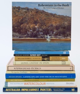 AUSTRALIAN ART & ARTISTS range of books including works on Norman Lindsay, Australian Impressionists, The Blue Mountains, William Dobell, Lionel Lindsay, and others. (11 vols.).