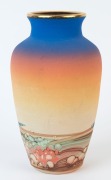 Australian pottery vase with desert landscape view of Uluru, incised signature (illegible), ​​​​​​​18cm high - 2