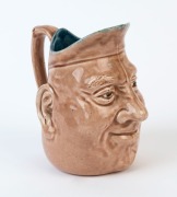 BENDIGO POTTERY face jug with brown and blue glaze, stamped "Bendigo Pottery", 14cm high, PROVENANCE: Private Collection Bendigo