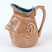 BENDIGO POTTERY face jug with brown and blue glaze, stamped "Bendigo Pottery", 14cm high, PROVENANCE: Private Collection Bendigo - 3