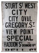 BALLARAT DESTINATION TRAM ROLL: circa 1960's destinations including Gardens via Drummond North, Rubicon Street, Gray Street Sebastopol, Depot via Ripon Street, Sturt Street West; 100cm wide, 500cm long.