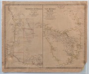 NEW ZEALAND by W. Hughes (with insets of Tasmania and Western Australia), 1853; WESTERN AUSTRALIA and VAN-DIEMEN ISLAND by Baldwin & Cradock (on one sheet), 1833; also, a vue d'optique of St. James' Park in London. (3 items). Mixed condition. - 2