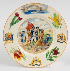 ROYAL DOULTON "Sesqui Centenary 1788-1938" Sydney souvenir porcelain plate, ​​​​​​​26.5cm diameter