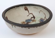 MILTON MOON pottery fruit bowl with fruit motif, incised "Milton Moon", ​​​​​​​8.5cm high, 25cm diameter - 2