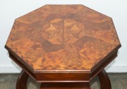 An exhibition top occasional table, circa 1870, with later blackwood base, inscribed "Created By Fred Moore, 1870 (Max Moore's Grandfather)" 75cm high, 73cm wide - 2