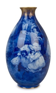 ROYAL DOULTON "Blue Children" English porcelain vase, stamped "Royal Doulton, England", 23.5cm high