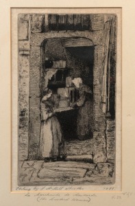 JAMES ABBOTT McNEILL WHISTLER (1834 - 1903), La Marchande de Moutarde (1858), etching, 15.5 x 9cm; framed 40 x 30cm.