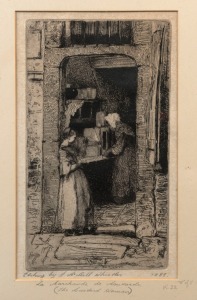 JAMES ABBOTT McNEILL WHISTLER (1834 - 1903), La Marchande de Moutarde (1858), etching, 15.5 x 9cm; framed 40 x 30cm.