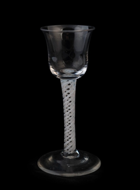 A Georgian double air twist glass, 18th century, 14cm high