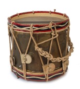 A military marching band drum, 19th/20th century, 28cm diameter, 36cm deep