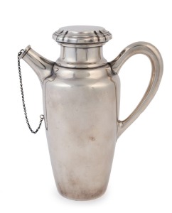 An American silver cocktail shaker, circa 1920, stamped "STERLING", 20.5cm high, 465 grams