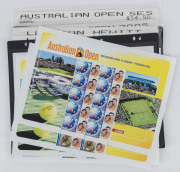 Australia Post Special Event Sheets with Tennis themes: with 2001 Davis Cup Final (2), Australian Open 2003 (2), 2004 (7) and 2005,&nbsp; and celebrating Lleyton Hewitt's 2001 achievements (2). (Total: 14 complete sheets). Issue Price: $230.