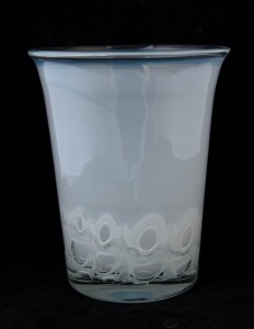 A Scandinavian opaque white art glass vase, circa 1970, ​​​​​​​24.5cm high