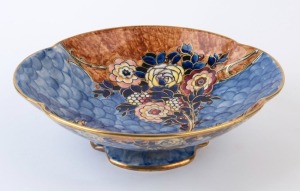 ROYAL WINTON English porcelain fruit bowl, circa 1930s, circular black factory mark to base, 8cm high, 25cm wide