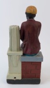 A figural lamp base, painted chalkware, early to mid 20th century, 41cm high - 3