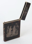 An antique calling card case, tortoiseshell and ivory inlaid with sterling silver, 19th century, ​​​​​​​10.5cm x 7.5cm - 3