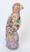 A Chinese Imari porcelain parrot statue, Qing Dynasty, 19th century, six character red mark to base, ​​​​​​​39.5cm high - 2