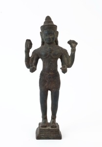 KHMER bronze statue, Cambodian origin, 19th/20th century, 25cm high