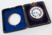 An antique sterling silver cased watch case and pocket watch with enamel dial, late 19th century, ​​​​​​​12cm high - 3