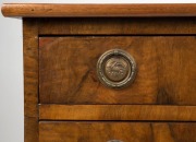 A Georgian dwarf chest of four drawers, walnut veneer with brass drop handles, 18th century, 75cm high, 62cm wide, 46cm deep - 2