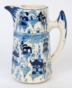 An antique tin glazed earthenware blue and white jug of tapering hexagonal form, 17th/18th century, ​​​​​​​20cm high - 3