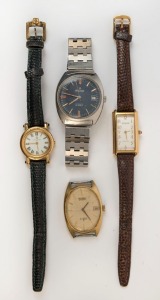 BULOVA gent's automatic wristwatch, stainless steel case and bracelet with baton numerals and date window, together with a SEIKO automatic wristwatch, RODIER wristwatch and a cocktail watch (4 items)