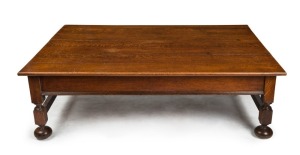 A Tudor style English oak coffee table, ​​​​​​​40cm high, 130cm wide, 97cm deep