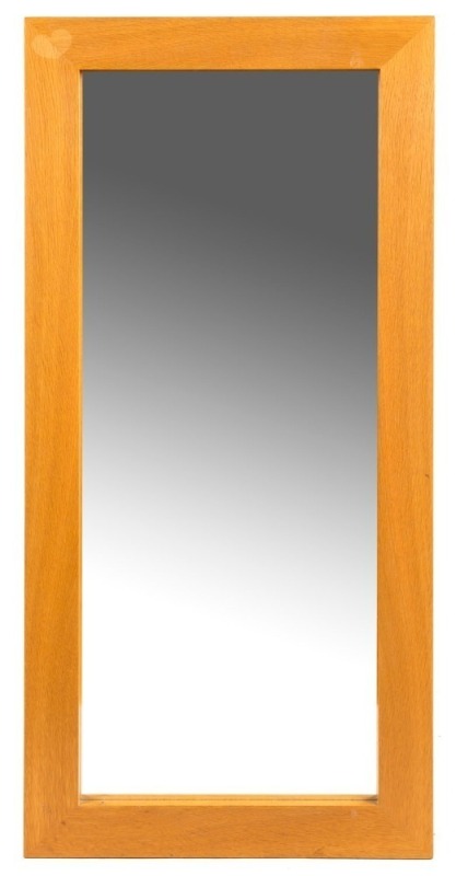 A Scandinavian ash framed mirror, 112 x 52cm